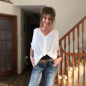 Forever 21 white sheer crop blouse